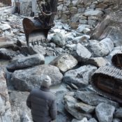 Costruzione piede traverse in blocchi